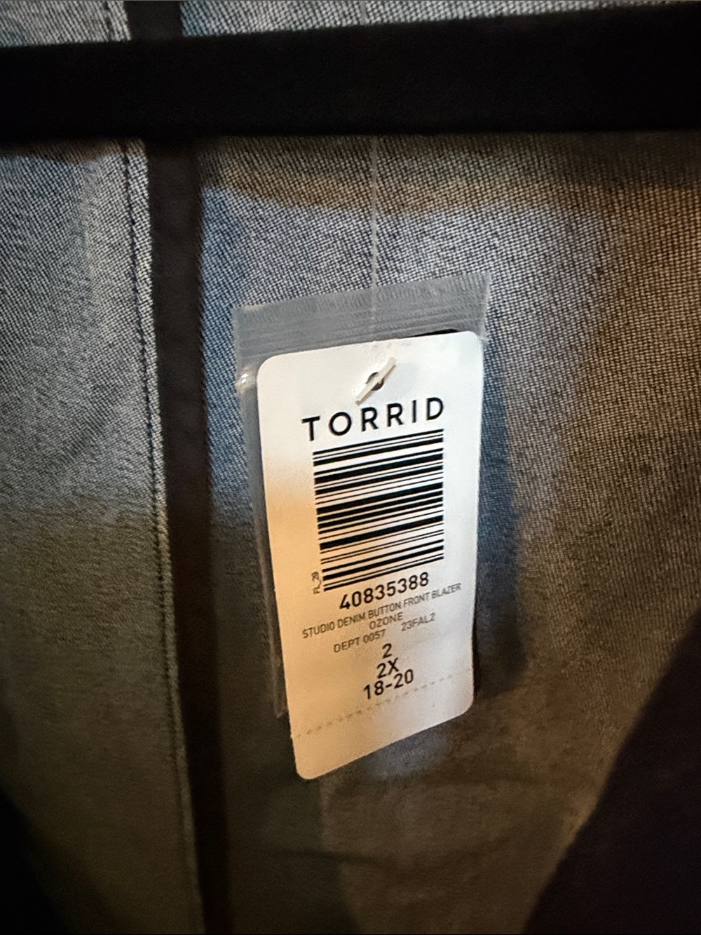 Studio by Torrid Denim blazer jacket Sz 2x - Picture 3 of 11